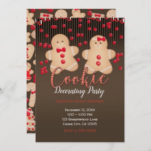 Gingerbread Cookies Holiday Cookie Decorating Invitation