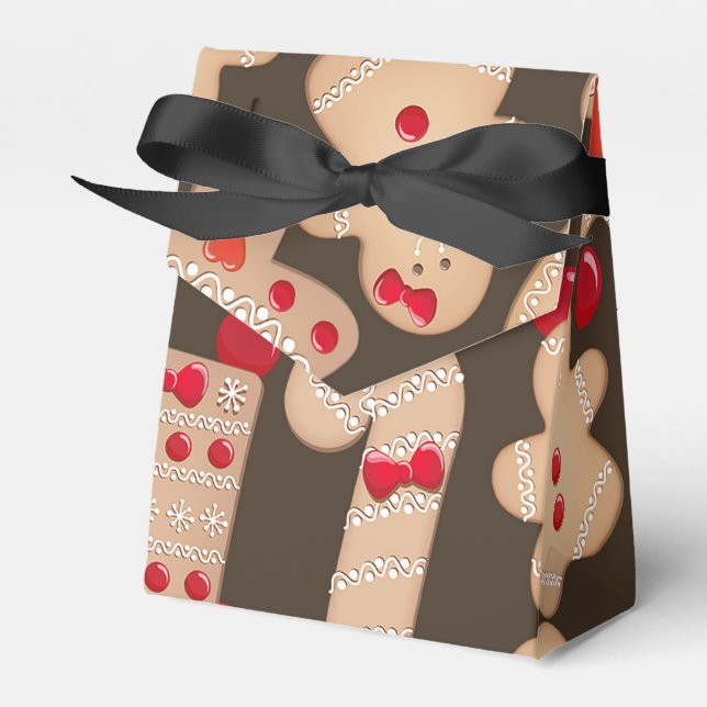 Gingerbread Cookies Holiday Cookie Exchange Party Favor Boxes (Front Side)