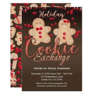 Gingerbread Cookies Holiday Cookie Exchange Party Invitation