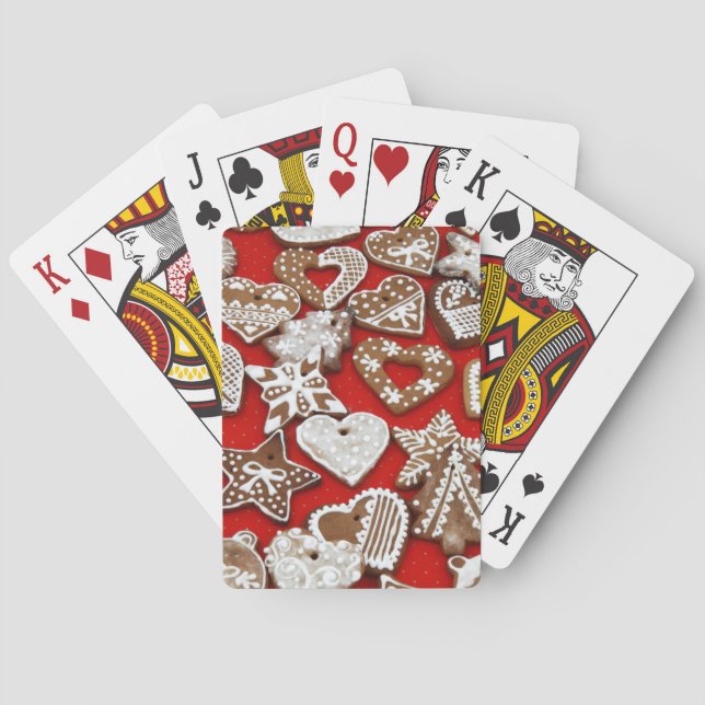 Gingerbread Cookies, Icing, Biscuit, Dessert, Food Poker Cards (Back)