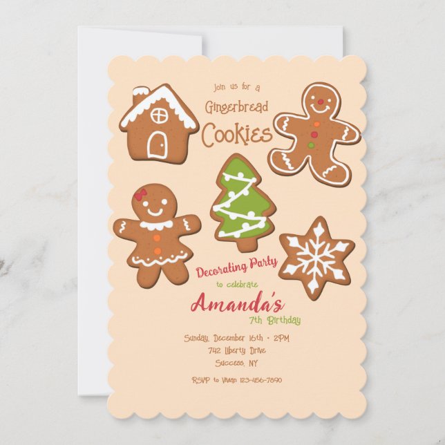 Gingerbread Cookies Invitation (Front)