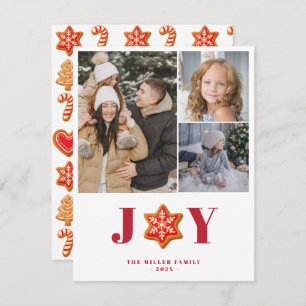 Gingerbread Cookies Joy Holiday Multi Photo Card