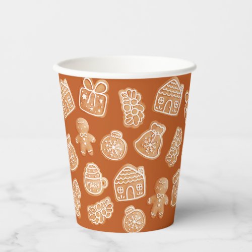 Gingerbread Cookies Light and Dark Brown  Paper Cups