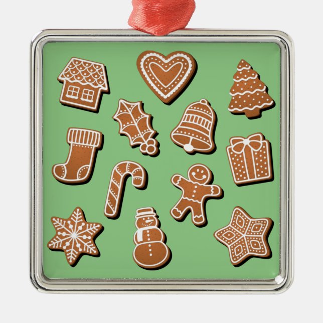 Gingerbread Cookies Metal Ornament (Front)