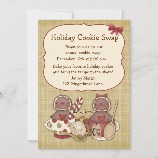 Gingerbread Cookies, Mug Invitation (Front)