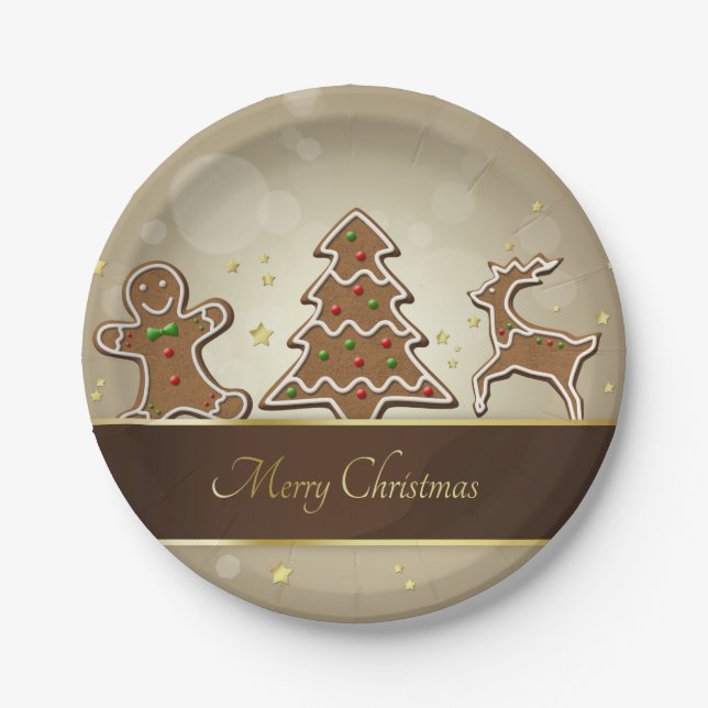 Gingerbread Cookies Paper Plates (Front)
