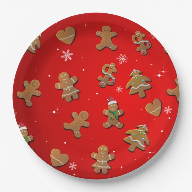 Gingerbread Cookies Paper Plates (Front)