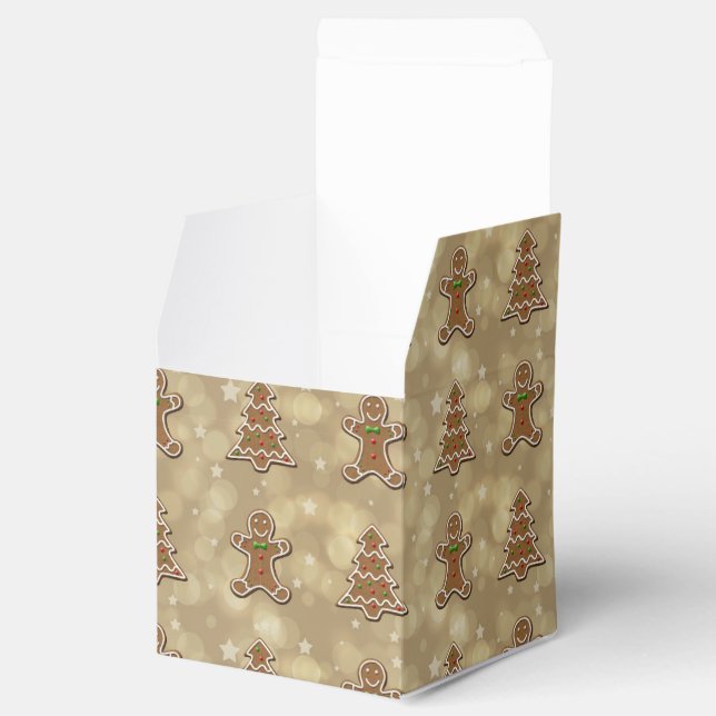 Gingerbread Cookies Pattern - Favor Box (Opened)