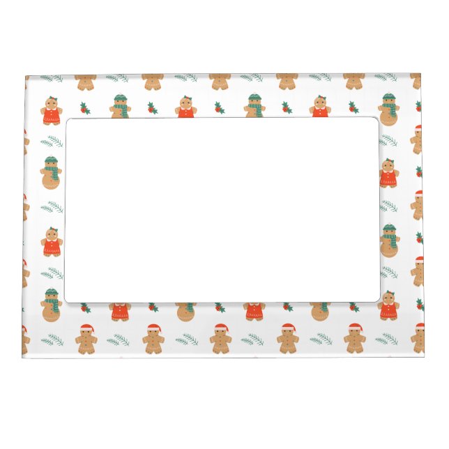 Gingerbread Cookies Pattern Magnetic Frame (Front)