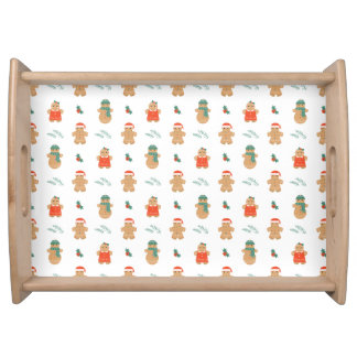 Gingerbread Cookies Pattern Serving Tray