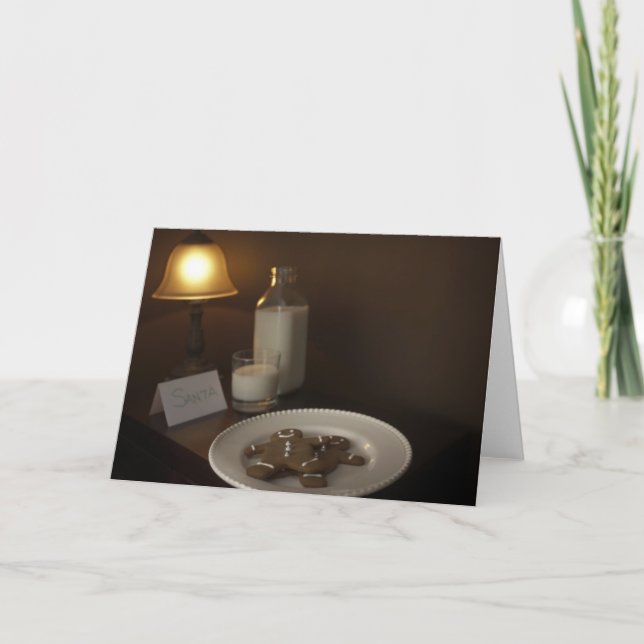 Gingerbread Cookies Santa Claus Holiday Card (Front)