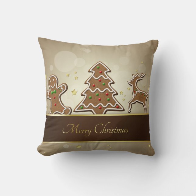 Gingerbread Cookies Throw Pillow (Front)