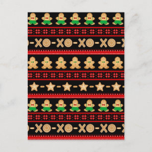 Gingerbread Cookies Ugly Christmas Sweater Postcard