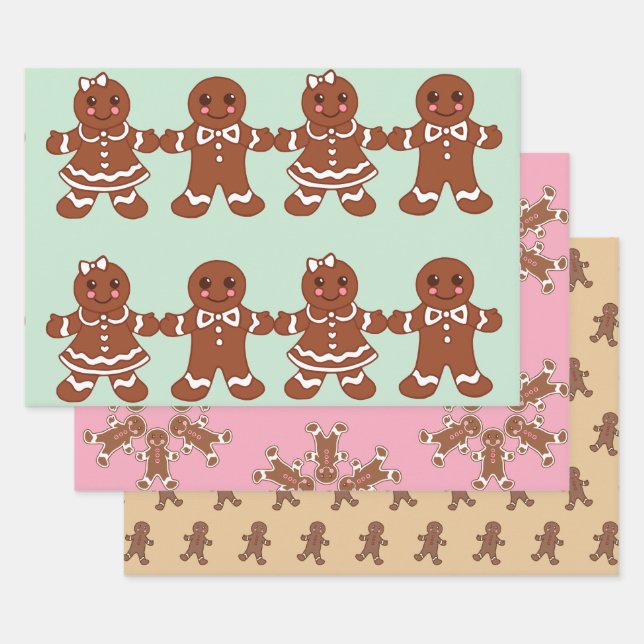 Gingerbread Cookies Wrapping Paper Set (Set)