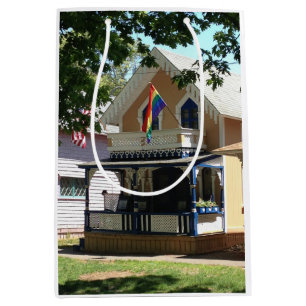 Gingerbread Cottage and Pride - Martha's Vineyard Medium Gift Bag