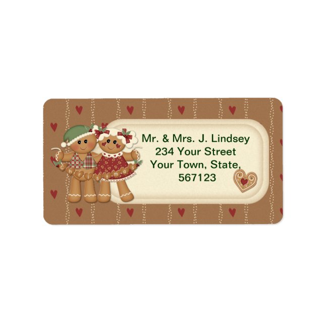 Gingerbread Country Christmas Address Labels (Front)