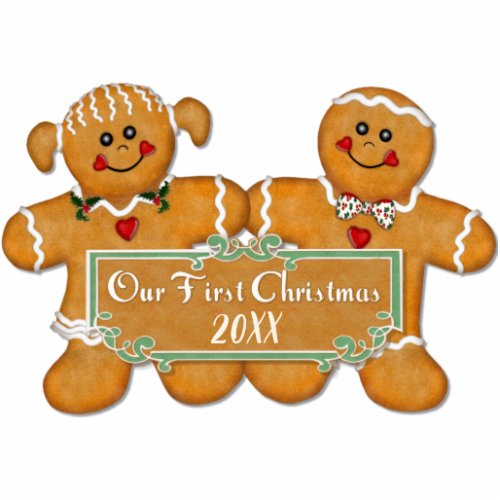 Gingerbread Couple First Christmas Cutout