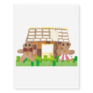 Gingerbread Couple No Background Temporary Tattoo