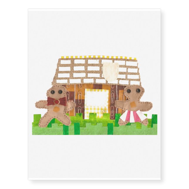 Gingerbread Couple No Background Temporary Tattoo (Front)