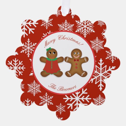 Gingerbread Couple Ornament Christmas Card
