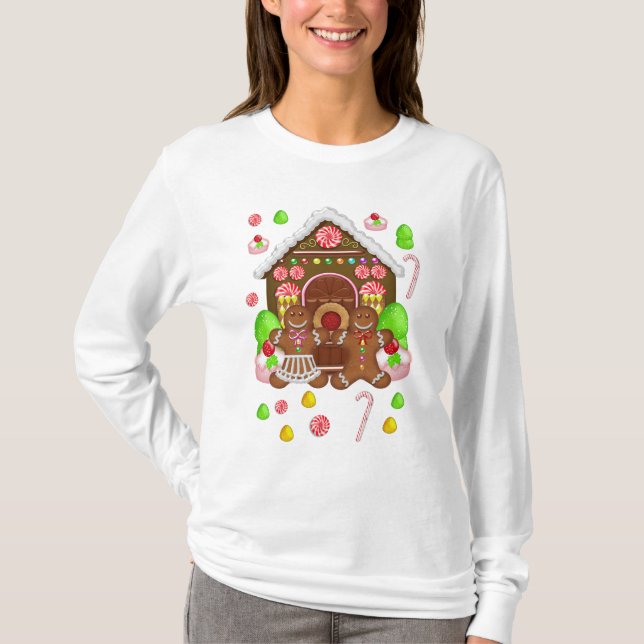 Gingerbread Crazy TShirt - Fun Christmas T Shirt (Front)
