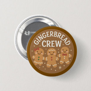Gingerbread Crew Cute Christmas  Button