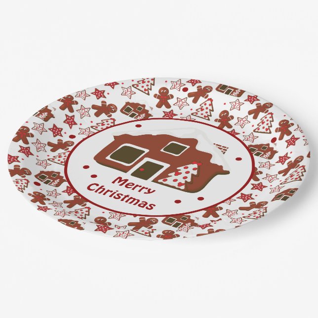 Gingerbread Custom  Paper Plates (Angled)