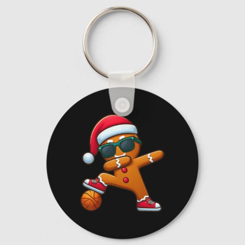 Gingerbread Dabbing Basketball Christmas Pajama Sa Keychain