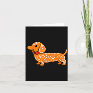 Gingerbread Dachshund Christmas Cute Weiner Dog  Card