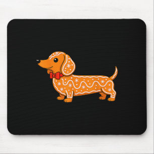 Gingerbread Dachshund Christmas Cute Weiner Dog  Mouse Pad