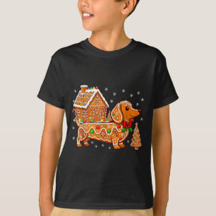 Gingerbread Dachshund Christmas Tree House Cookie  T-Shirt