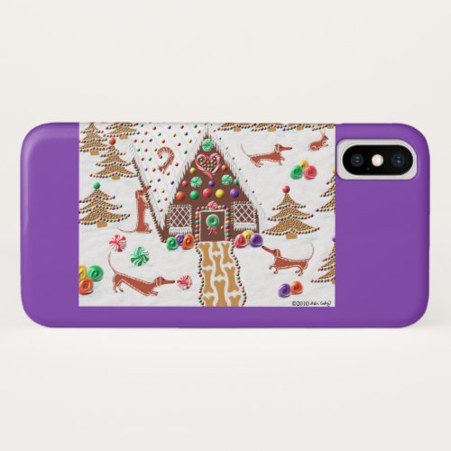 Gingerbread Dachshund iPhone 3G Case_Mate iPhone X Case