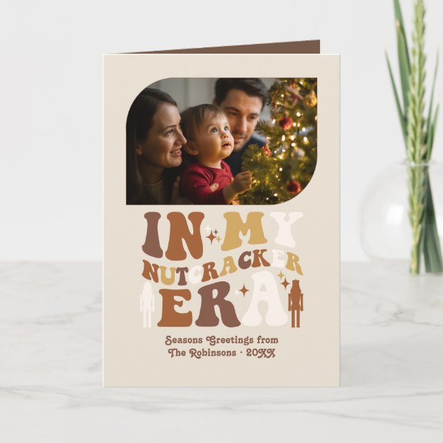 Gingerbread Dance Fun Retro Christmas Photos Holiday Card (Front)