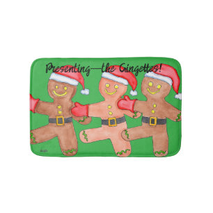 Gingerbread Dancers Bath Mat