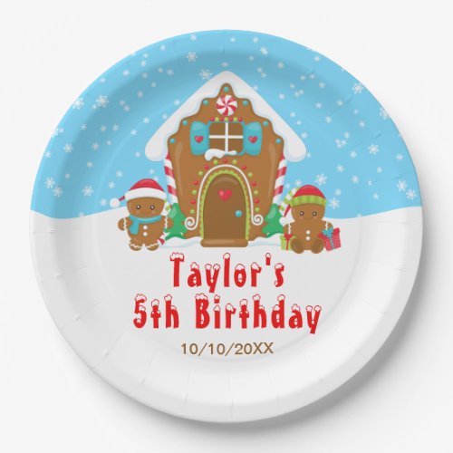 Gingerbread Decorating Birthday Party Blue and Red Paper Plates