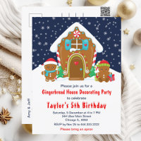 Gingerbread Decorating Birthday Party Navy and Red