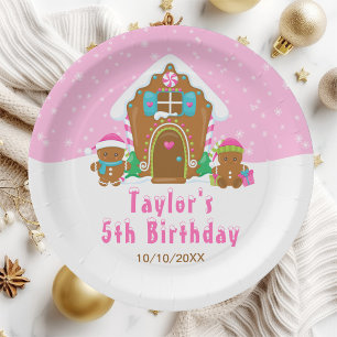 Gingerbread Decorating Birthday Party Pink Paper Plates