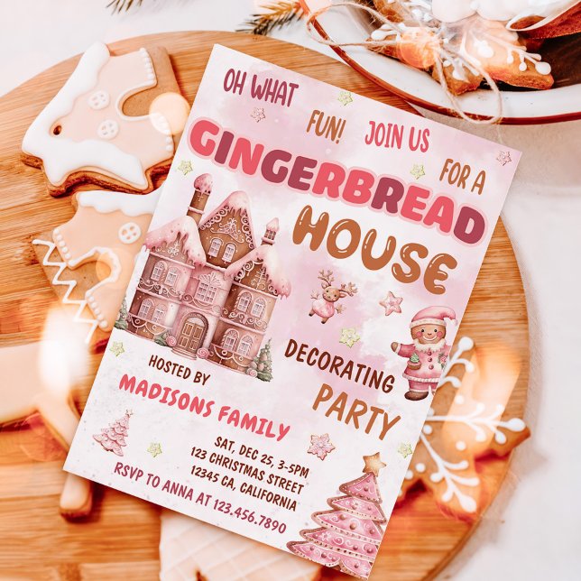 Gingerbread Decorating Christmas Party Invitation (Creator Uploaded)