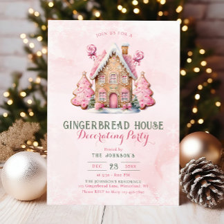 Gingerbread Decorating Christmas Party Invitation