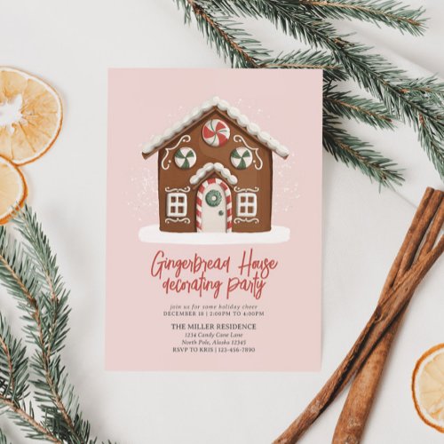 Gingerbread Decorating Christmas Party Invitation