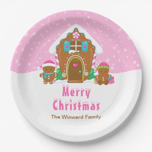 Gingerbread Decorating Party Bright Pink Paper Plates