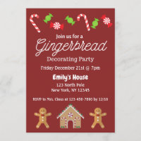 Gingerbread Decorating Party Invitation