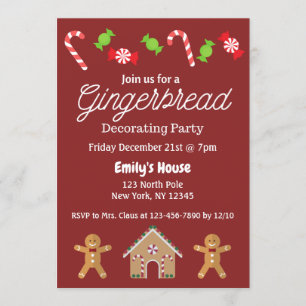 Gingerbread Decorating Party Invitation