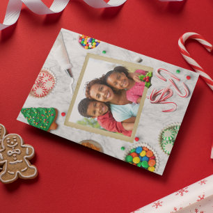 Gingerbread Decorating Photo Christmas Holiday Card