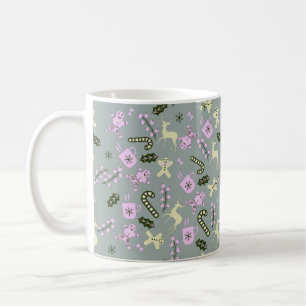 Gingerbread Deer Candycane Greenery Christmas Coffee Mug