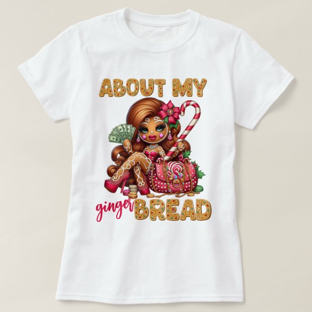 Gingerbread Diva Funny Urban Christmas T-Shirt (Design Front)