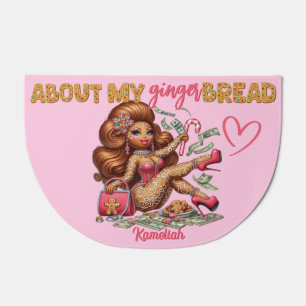 Gingerbread Diva Funny Urban Pink Christmas Doormat