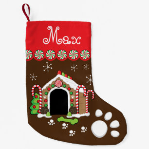 gingerbread dog house small christmas stocking