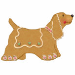 Gingerbread Dog Ornament<br><div class="desc">Delightful Spaniel gingerbread dog has wavy icing and candy accents. A unique and adorable holiday ornament for your Christmas tree or home</div>