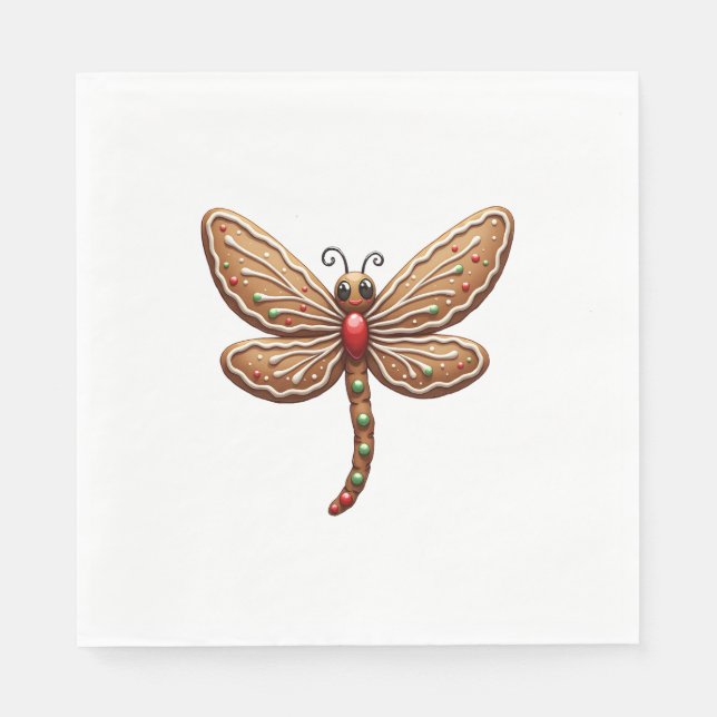 Gingerbread Dragonfly Napkins (Front)